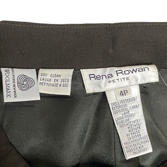 Rena Rowan Wool Dress Pants 4P Brown Lagom Corpcore Classic Office Minimalist - Picture 4 of 7